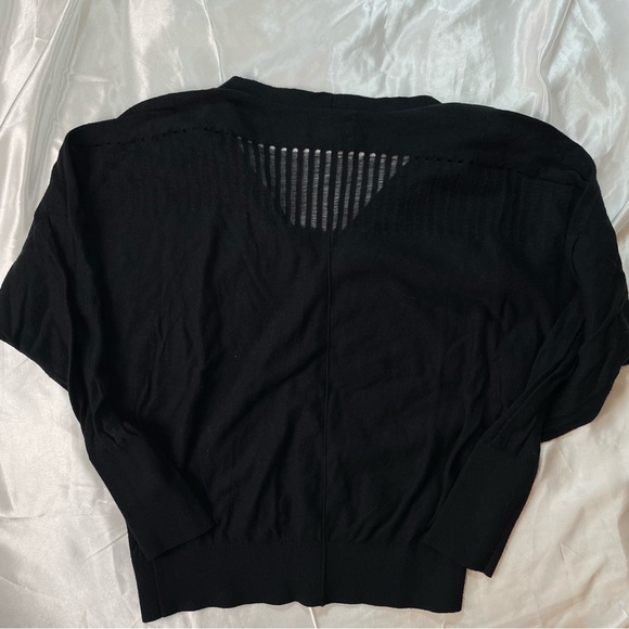 Drop shoulder soft knitted / distressed cardigan in black - Picture 8 of 9